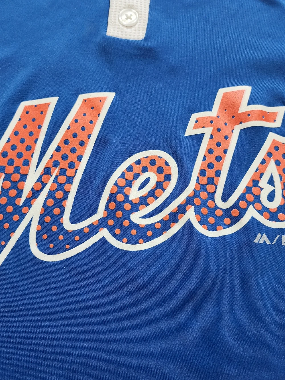 Kids Mets Short Sleeve Jersey Top in Royal Blue & White